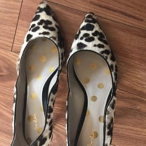 Boden calf hair animal print pump 3 1/2 heel